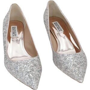 Badgley Mischka Madison II Glitter Pointed-Toe Pumps Champagne US 8